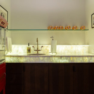 Inspiration for an eclectic basement in Chicago.