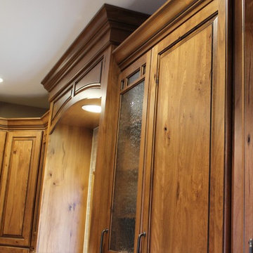 Rural Kewanee Kitchen Remodel With Rustic Beech Cabinets and White Sand Granite