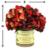 Burgundy hydrangeas in French label pot