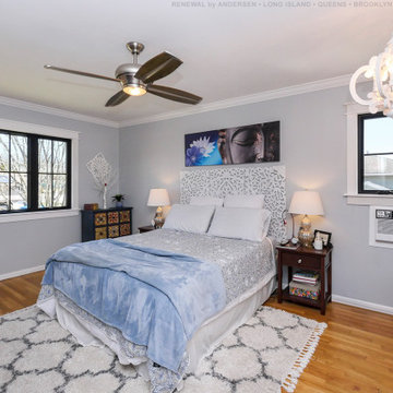 New Black Windows in Stunning Bedroom - Renewal by Andersen Long Island