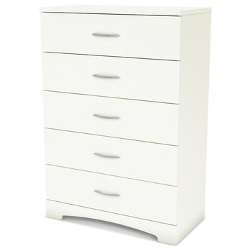 South Shore Maddox 5 Drawer Chest in Pure White Finish