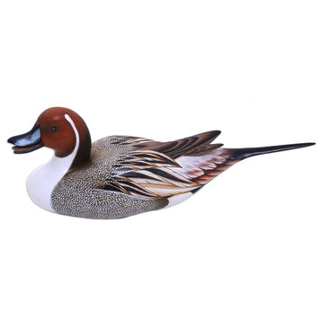Life Size Pintail Duck Wood Sculpture