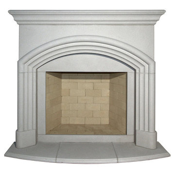 Yorkshire Cast Stone Fireplace Mantel, Pearl