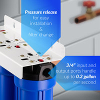 iSpring 3-Stage 20" Whole House Water Filter 3/4 NPT