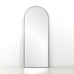 Four Hands - Georgina Floor Mirror-Iron Matte Black - A beautifully arched mirror in an iron frame with a matte black finish.