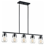 Nuvo Lighting - Nuvo Lighting 60/7104 Skybridge - 5 Light Island - Skybridge; 5 Light; Island Pendant Fixture; MatteSkybridge 5 Light Is Matte Black Clear Gl *UL Approved: YES Energy Star Qualified: n/a ADA Certified: n/a  *Number of Lights: Lamp: 5-*Wattage:60w A19 Medium Base bulb(s) *Bulb Included:No *Bulb Type:A19 Medium Base *Finish Type:Matte Black