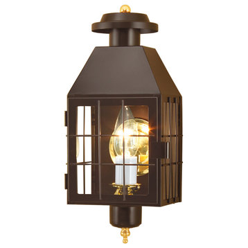 American Hertitage Outdoor Wall Sconce, Bronze With Clear Glass