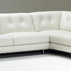 Natuzzi Editions Leather Sectional Sofa with Bumper End B636 - Sectional Sofas