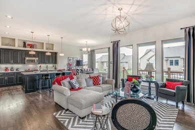 Transitional living room photo in Wichita