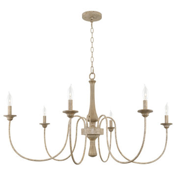 Kira Home Sherbrooke 44" French Country Chandelier, Adjustable Height, Smoked