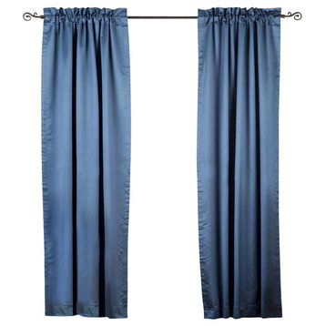 Blue Rod Pocket 90% blackout Curtain / Drape / Panel   - 50W x 108L - Piece