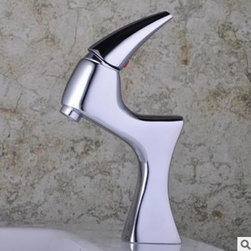 Chrome Centerset Single Handle Bathroom Sink Faucet T1765 - Bathroom Sink Faucets