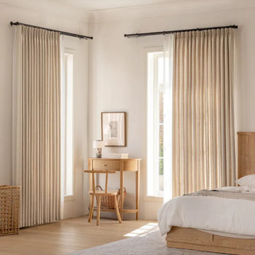 Linen Blend Curtains for a Warm Living Room