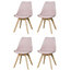Urban Modern Dining Chairs, Set of 4, Pink