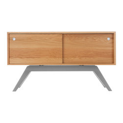 Eastvold Furniture - Elko Credenza Small, White Oak, Silver Base - Buffets And Sideboards