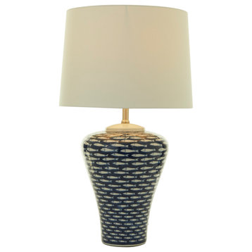 Traditional Dark Blue Ceramic Table Lamp 562656