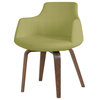Dervish Plywood Chair, American Walnut Base, Green Leatherette