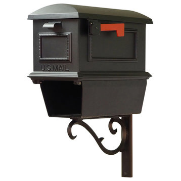 Traditional Mailbox With Newspaper Tube & Sorrento Mailbox Mounting Bracket