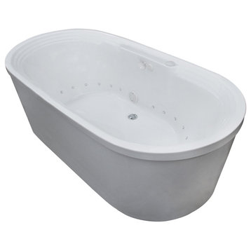 Lucien Oval Freestanding Bathtub, White, Air