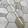 Calacatta Gold Calcutta Marble 2 inch Hexagon Mosaic Tile Polished, 1 sheet