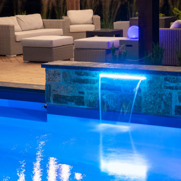 Bolton Custom Pool with Water Feature