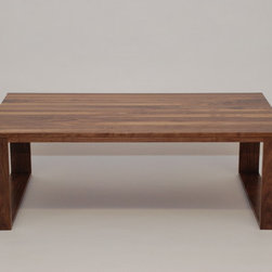 Walnut Geo Leg Coffee Table - Coffee Tables