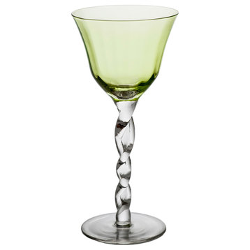 Adriana Wine Glass, Green Top, Set of 4