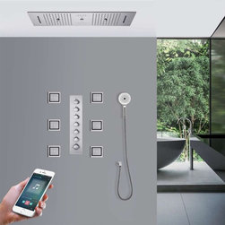 Phone Controlled Led Musical Shower System, Style B - Phone Control Light - Showerheads And Body Sprays