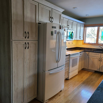 Contemporary Kitchen Refacing with Shaker Style Cabinets in textured "Nizza"
