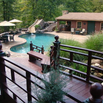Stone Pool with Water Slide