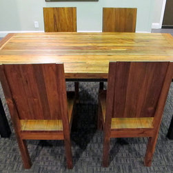 Custom Reclaimed Teak & Steel Dining Table - Dining Tables
