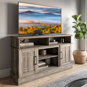 Belleze 48" Wood Television Stand Console With Media Shelves, Ashland Pine