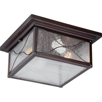Nuvo Vega 2-Light Outdoor Flush Fixture With Clear Glass/Classic Bronze, 60-5616