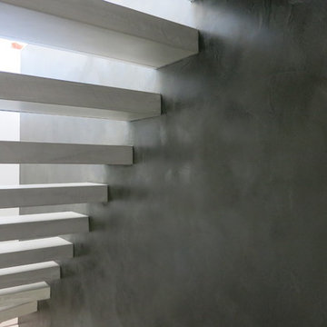 Tailor-made Hanging Beton Cire Stairs and Feature Wall