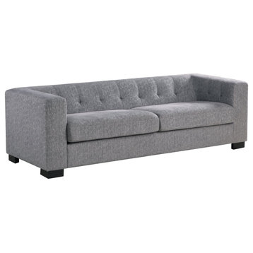 Comfortable Sofa, Chenille Upholstered Seat With Deep Tufted Backrest, Gray
