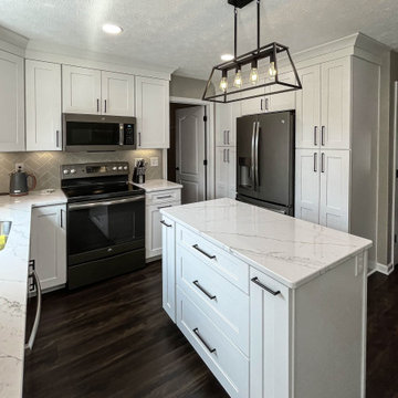 White and Green Kitchen and Coffee Bar