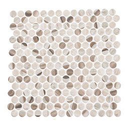 Pixels Penny Round mosaic by Glazzio Tile - Mosaic Tile