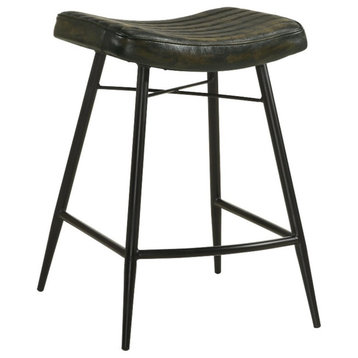 Coaster Bayu Leather Upholstered Counter Height Stool in Espresso