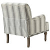 Comfy Living Room Armchair With Stripe Design Set of 2, Gray