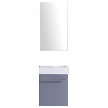 Modern Wall Mount Vanity Cabinet Sets - Style 10, Gray