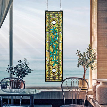 Asian Serenity Garden Stained Glass Window