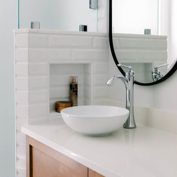 Maximizing space in a small bath for two teenage girls