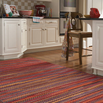 High Rock Concentric Rectangle Braided Rugs, Red
