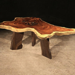 Dramatic New Hawaiian Monkey Pod Live Edge Dining Table - Dining Tables