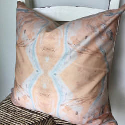 20"x20" knife edge linen cotton pillow with same pattern on both sides. - Home Decor