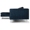 Matthew Midnight Blue Fabric Sectional Sofa, HGSC255