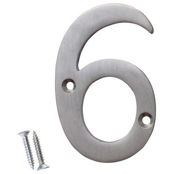 RCH Hardware Brass Modern House Number, 3-Inch, Various Finishes, Satin Chrome,