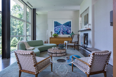 Example of a minimalist living room design in New York