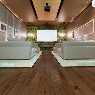 Trendy home theater photo in Nice