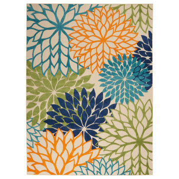 Aloha Multicolor 8 ft. x 11 ft. Floral Contemporary Indoor/Outdoor Area Rug